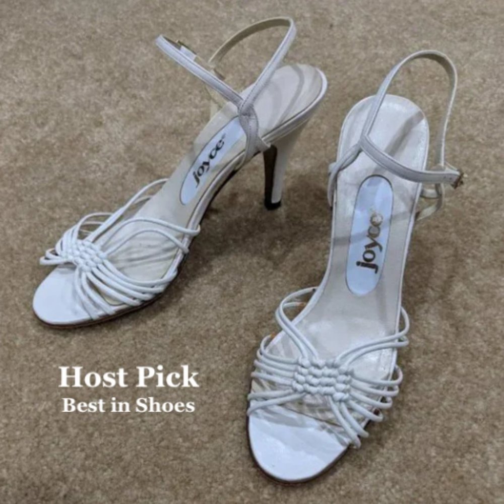 Vintage Joyce White Heeled Sandals